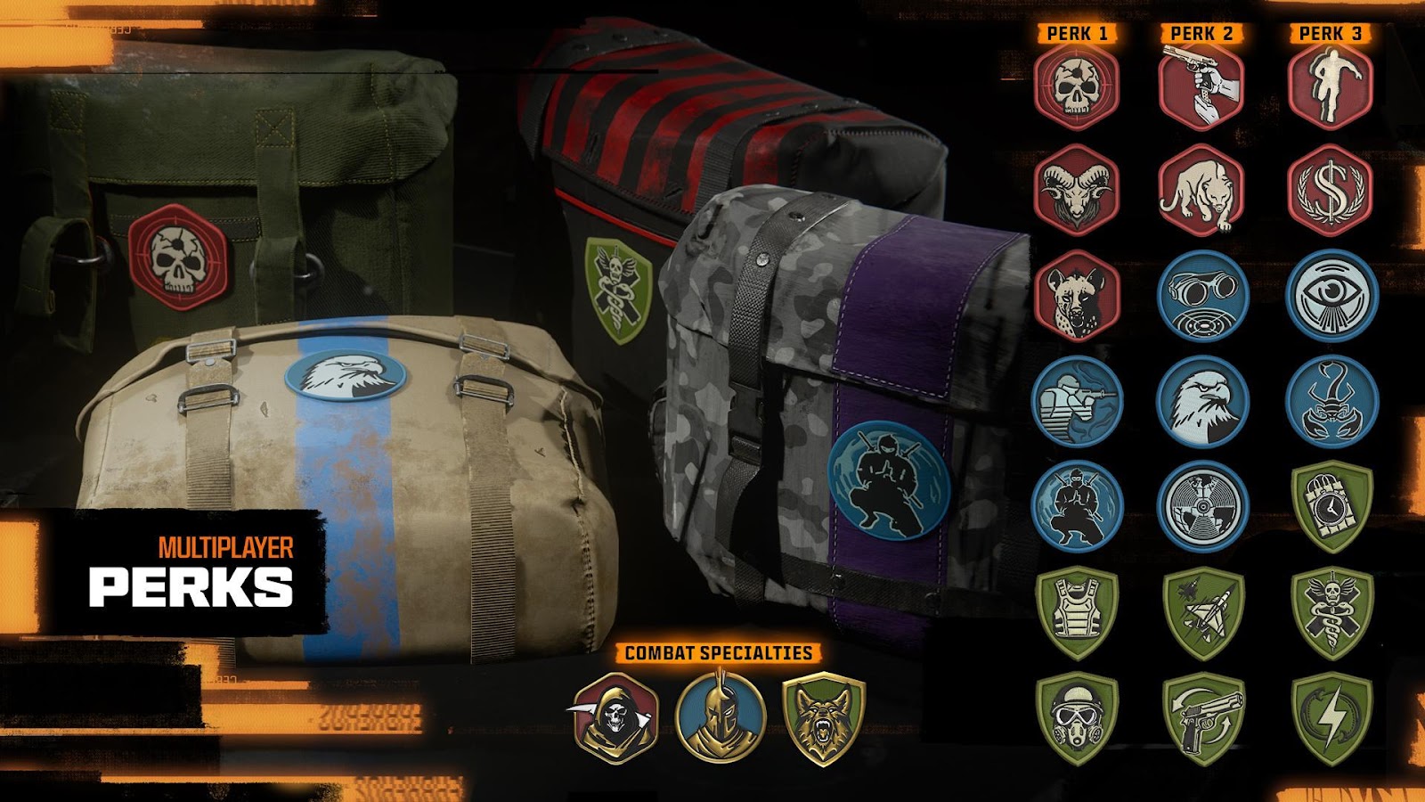 A screenshot of all perk icons in Black Ops 6 multiplayer.