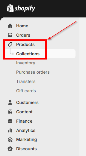 shopify products collections