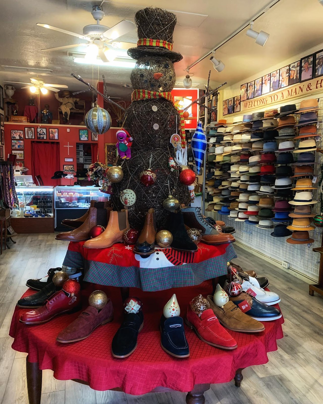 A Christmas display at A Man and His Hat. Photo via Facebook.