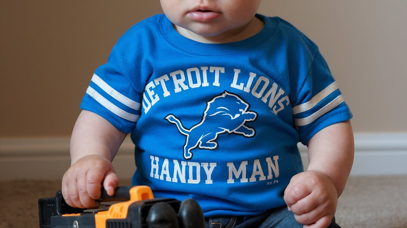 infant blue Detroit Lions Handy Man T-shirt