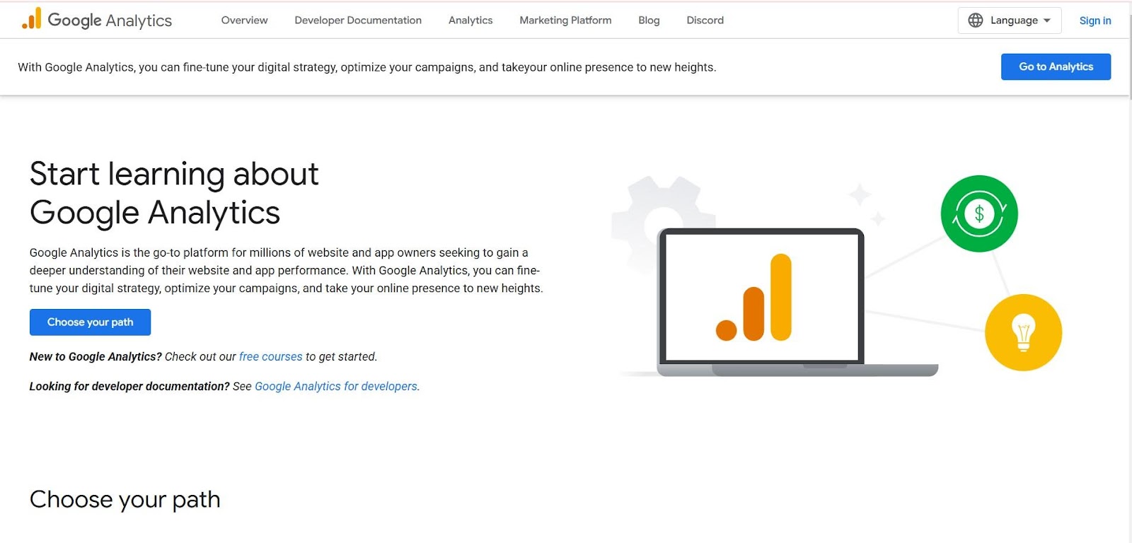 screenshot of Google Analytics