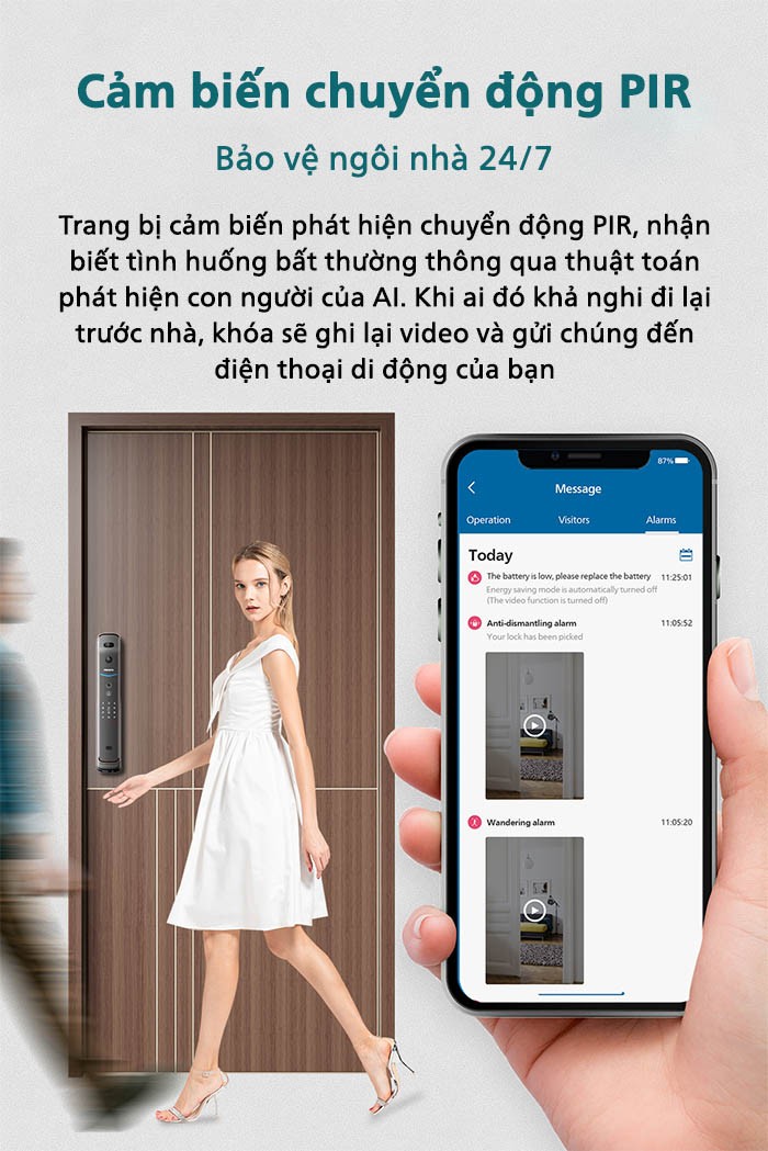 Trang bị cảm biến chuyển động PIR, phát hiện những hành vi khả nghi ngay trước cửa nhà