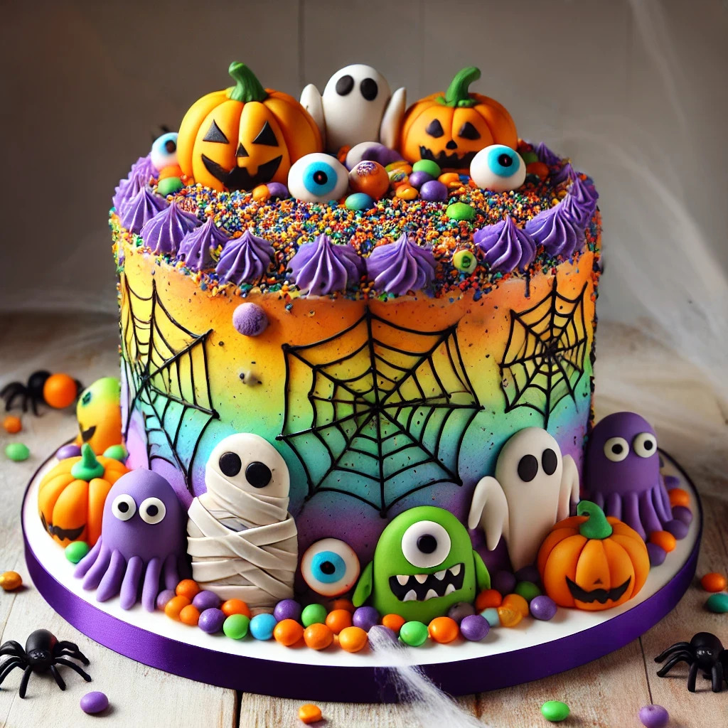 Spider-Themed Halloween Cakes