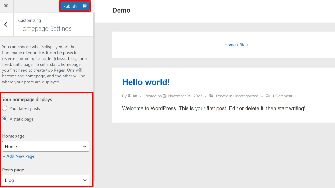 Setting up blogs page