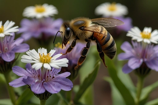 Bee and Flowers Mutualism