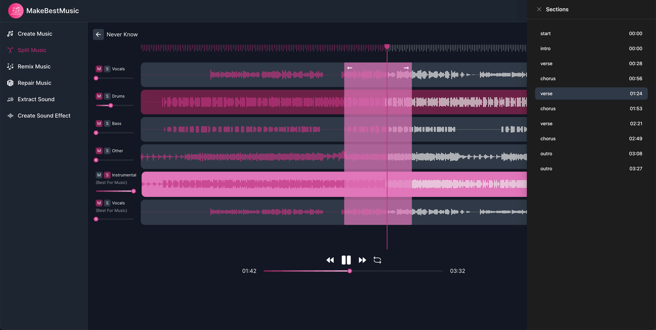 Unlock Precision with MakeBestMusic’s Powerful Splitting Function