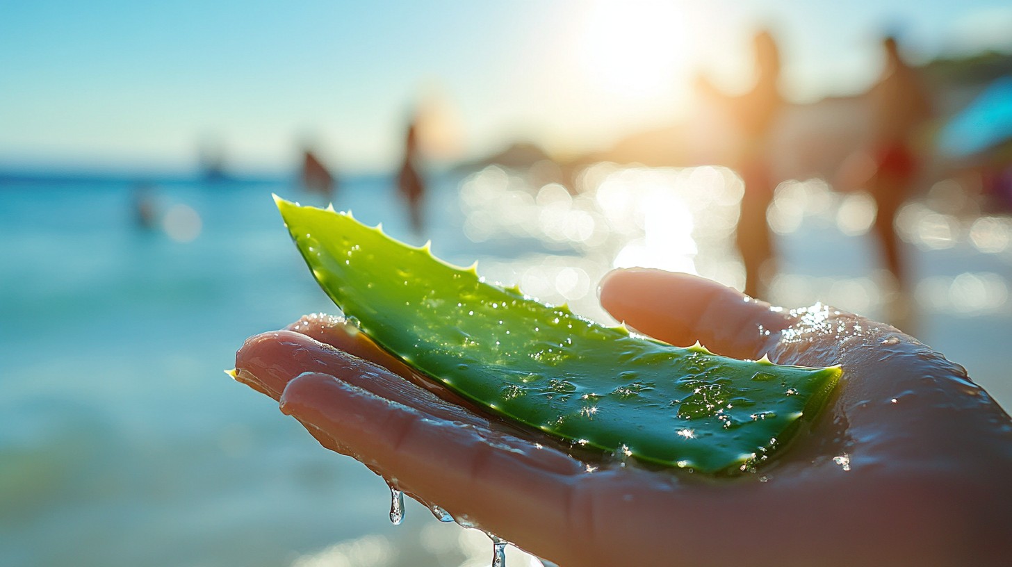 aloe vera on the hand