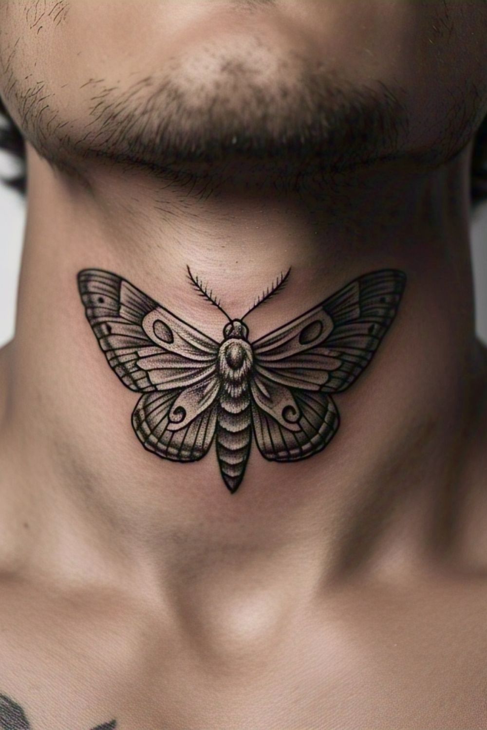 Moth Throat Tattoo