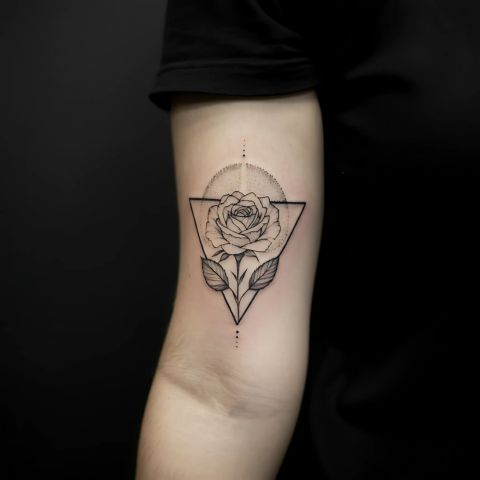 Minimalist Rose Tattoo