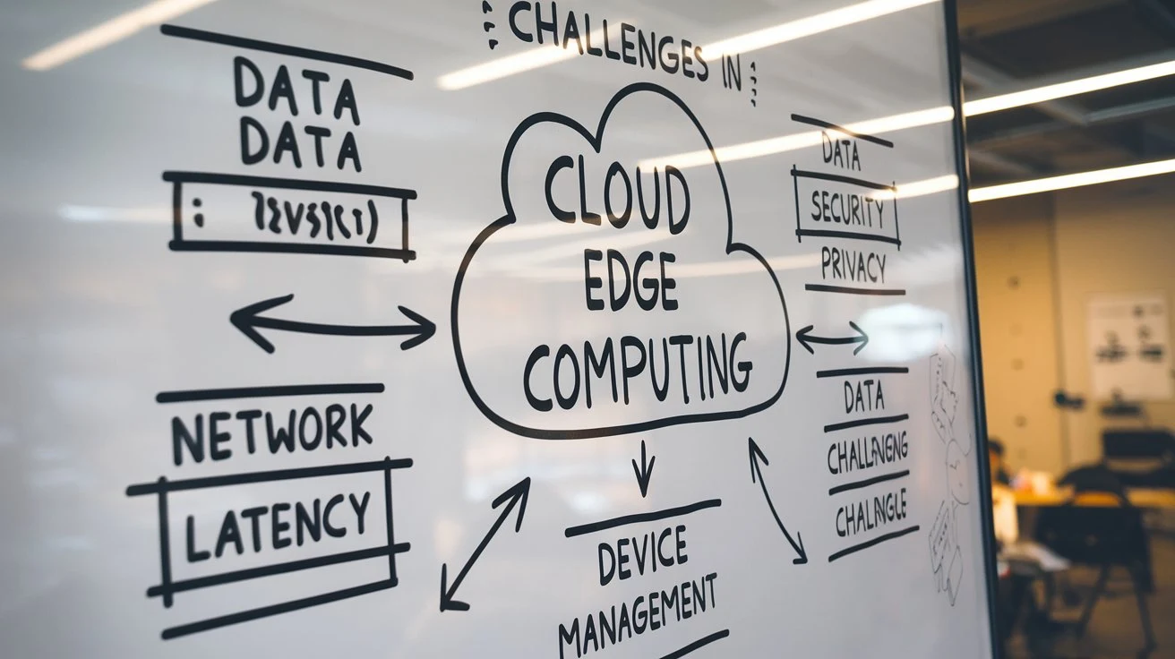 Diagram highlighting common challenges in cloud and edge computing