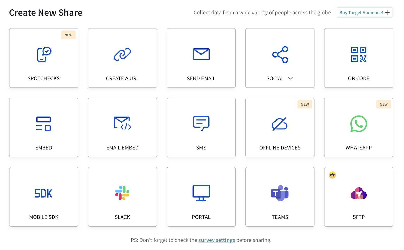 Create a New Share in Survey Sparrow