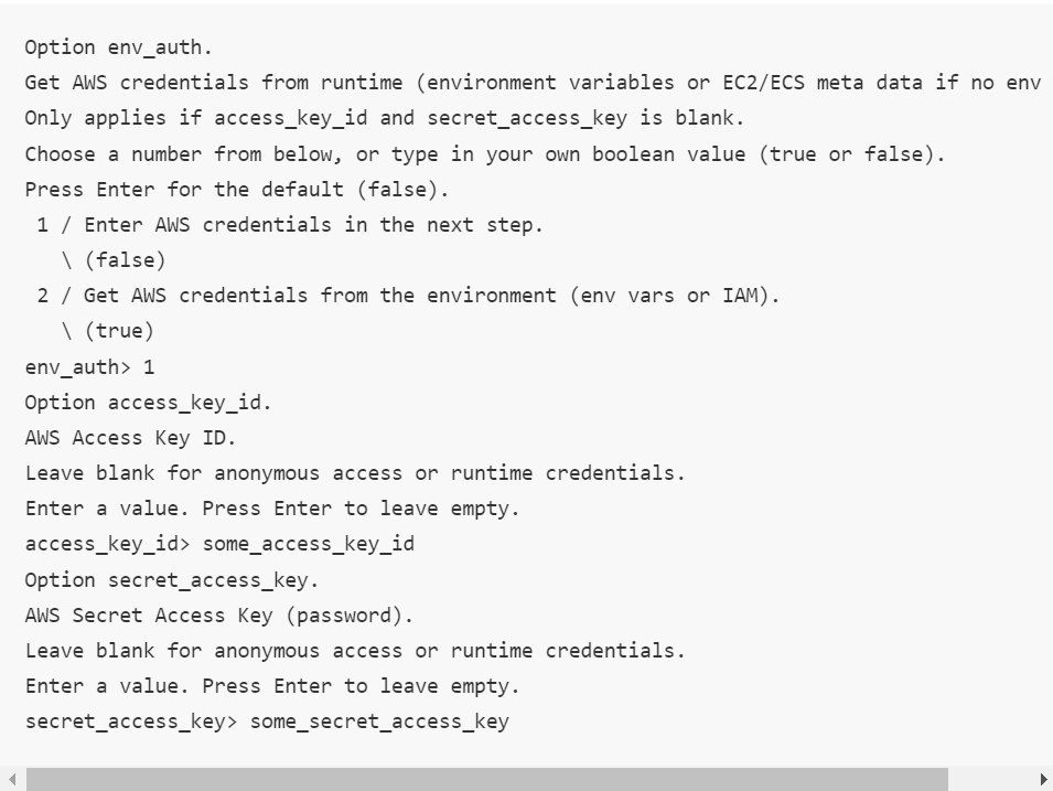 Rclone configure authentication