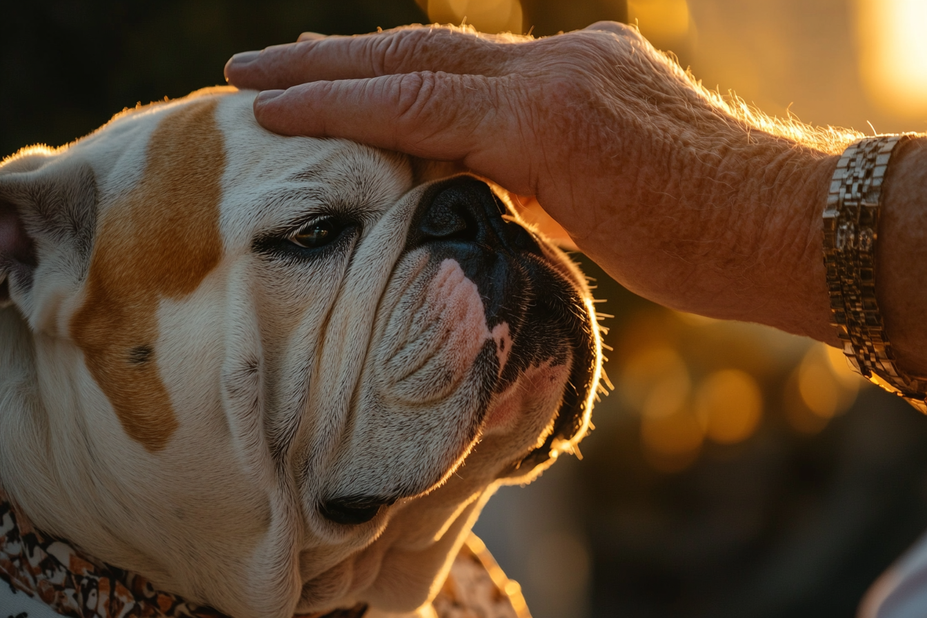 An older man and his Bulldog | Source: Midjourney