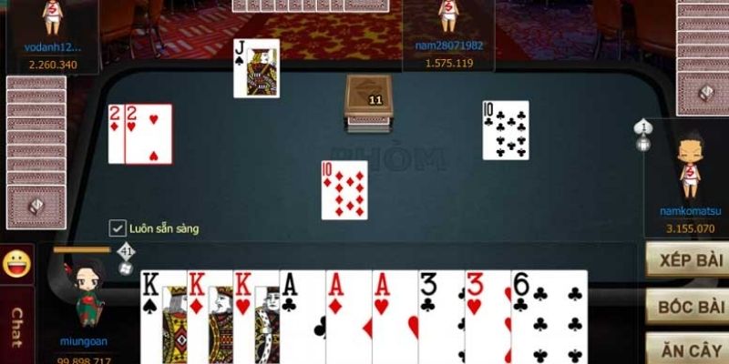 Hội viên cần nắm giữ thứ tự bộ bài trong game