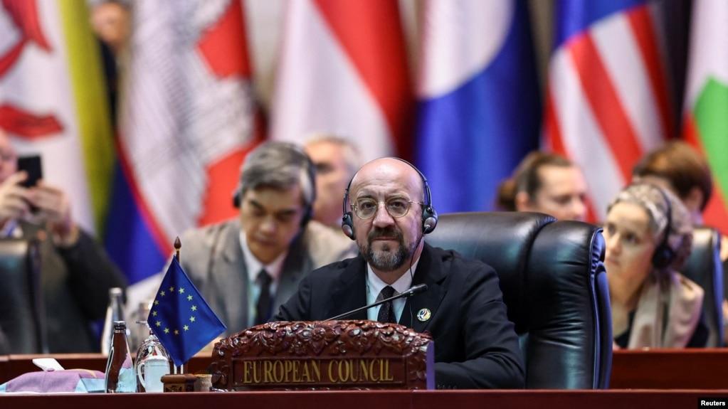 2024年10月11日，欧洲理事会主席查尔斯·米歇尔(Charles Michel)在老挝万象参加第19届东亚峰会。