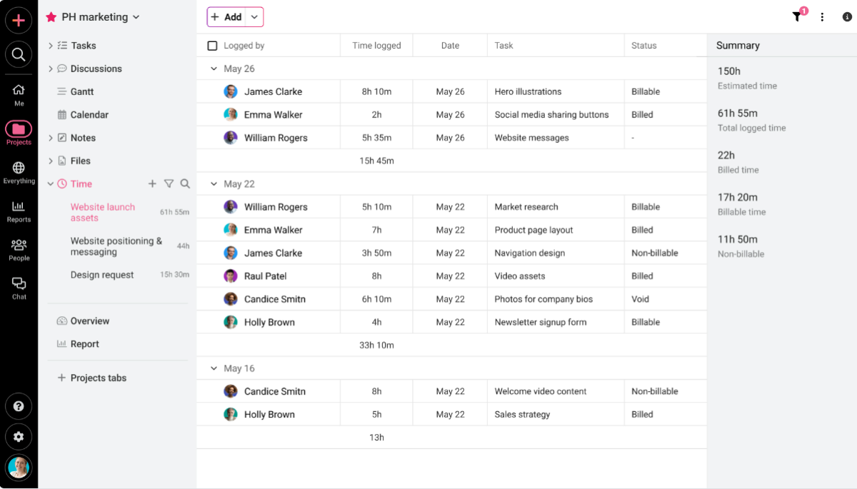 ProofHub Time Tracking