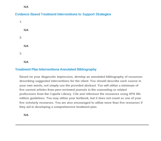 COUN-5225 Week 7 Assignment: Biopsychosocial Assessment 