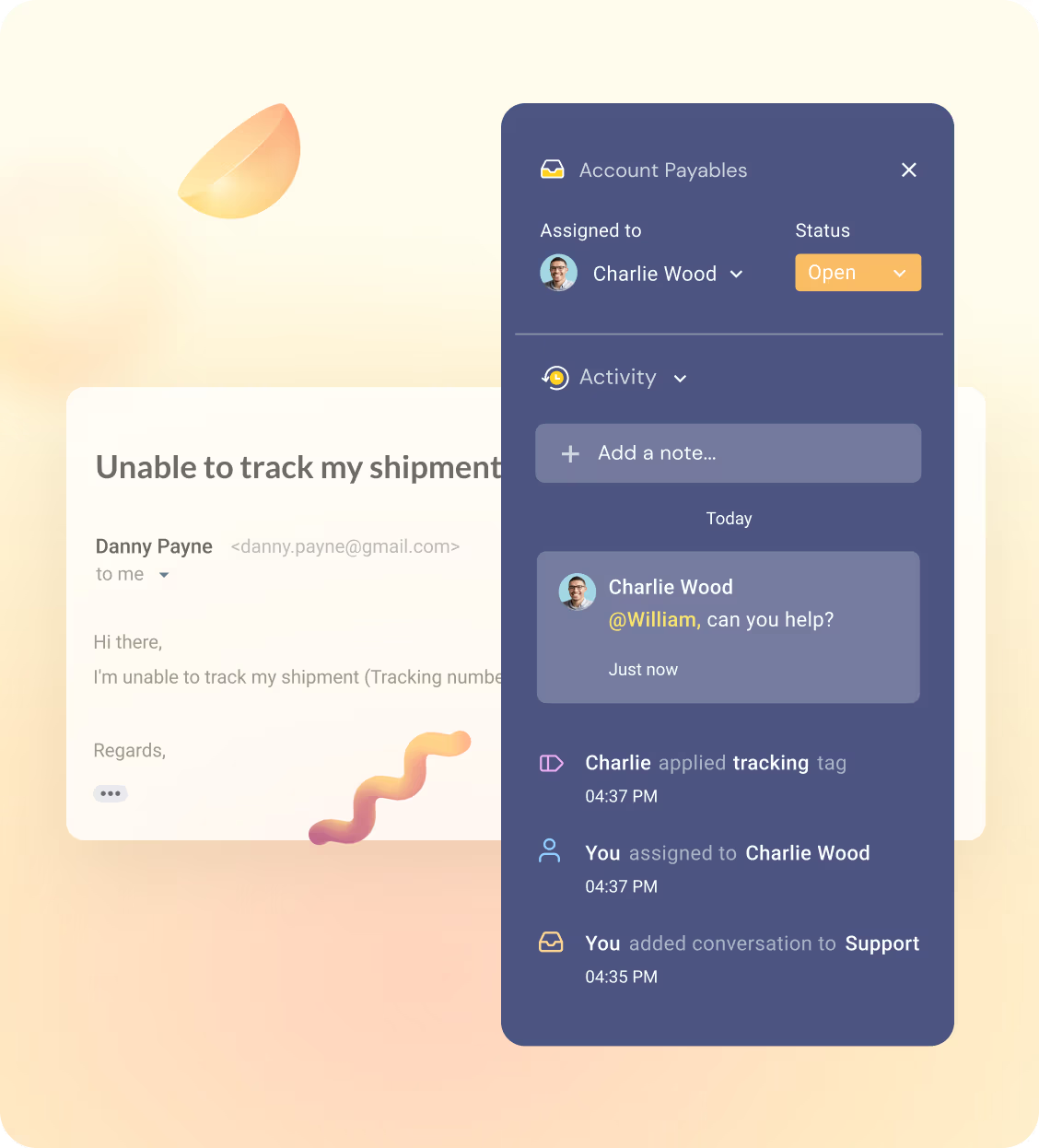 Hiver’s Notes feature makes it easy for teams to collaborate without CCs and Forwards