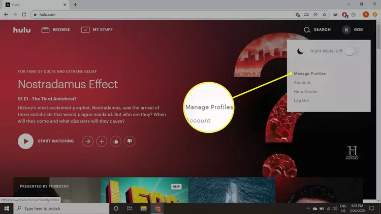 Hulu Manage Profiles