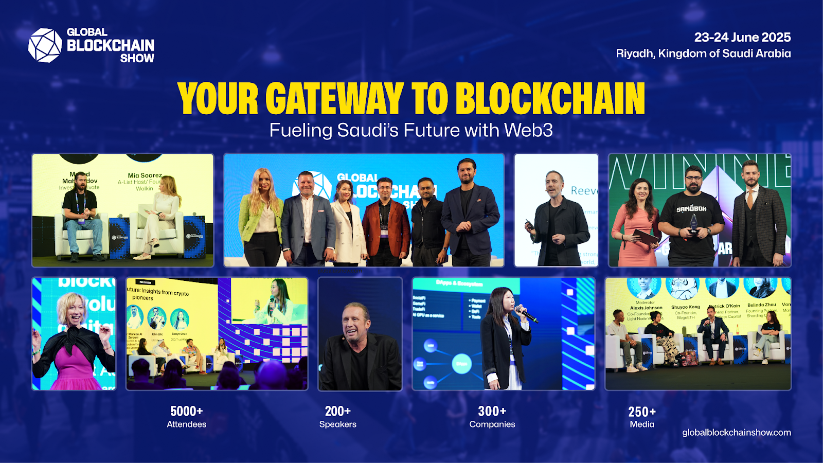 Block your dates for The Global Blockchain Show 2025 hosted by VAP Group in Riyadh, Saudi Arabia