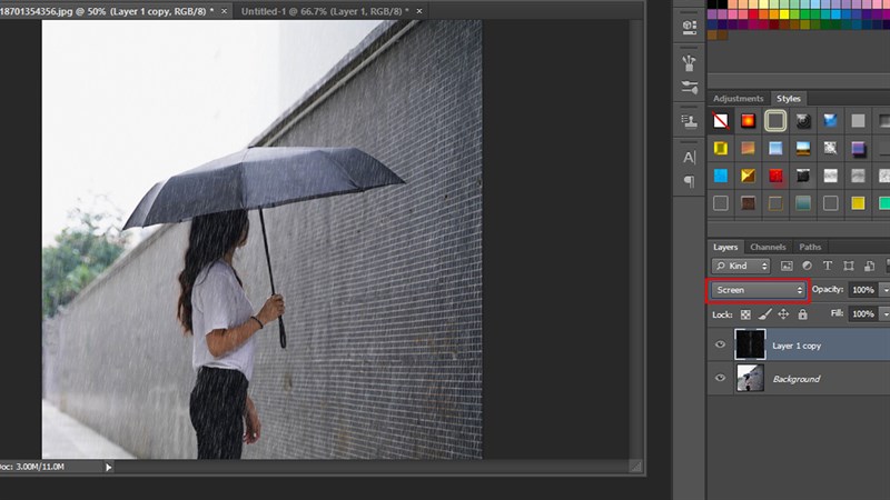 Cách tạo mưa trong Photoshop