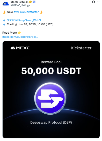 Deepswap Protocol Listing On MEXC, ट्रेडिंग आज से शुरू