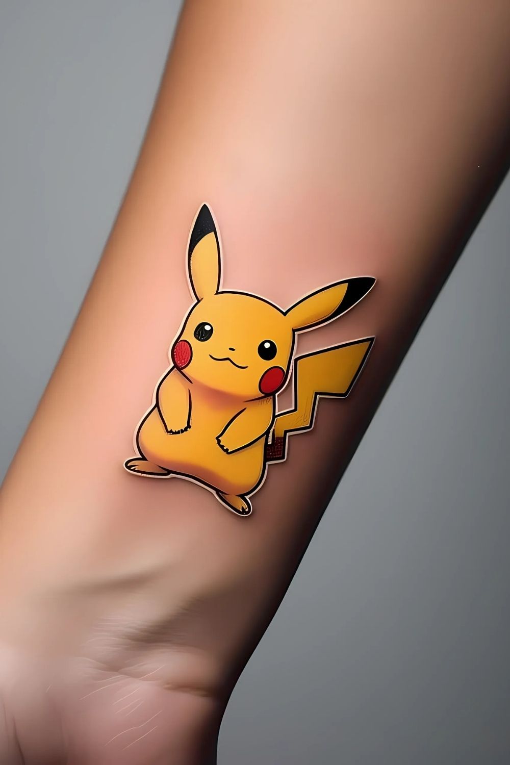 Pikachu Tattoo Sticker Style