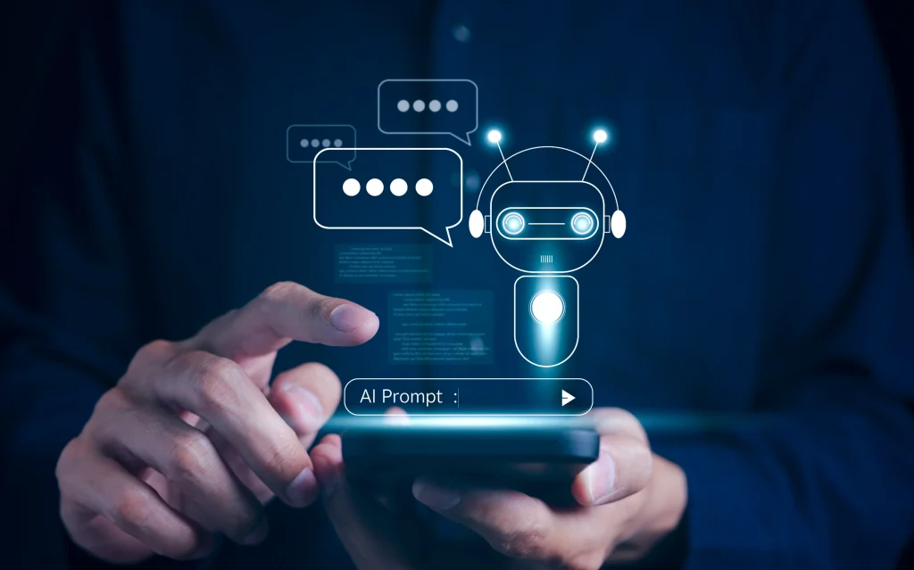 AI chatbot expecting a prompt from a user.