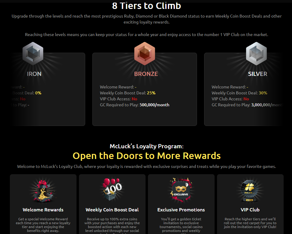 McLuck casino VIP program