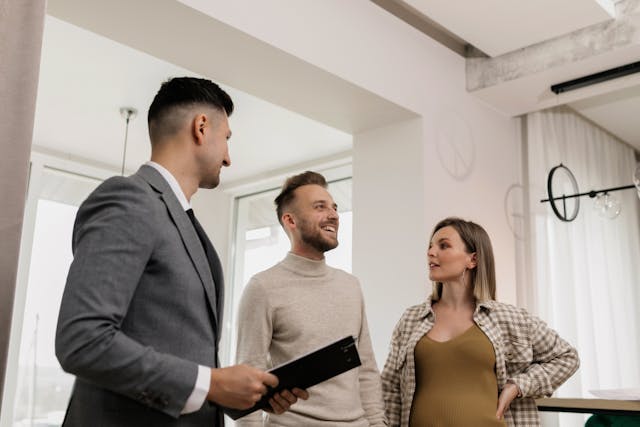 Lanlord speaking with tenants