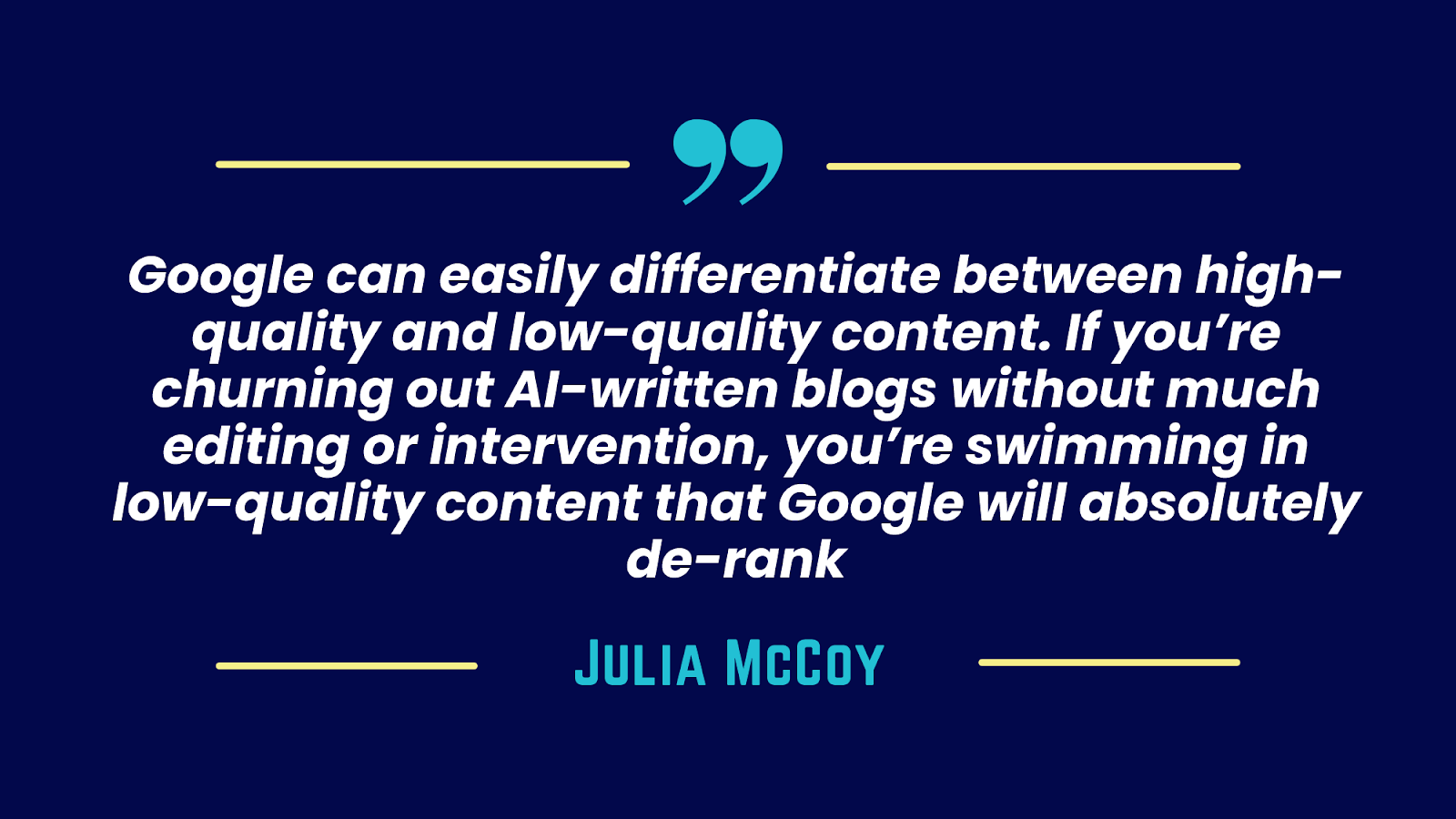 Quote on AI Content - Julia McCoy