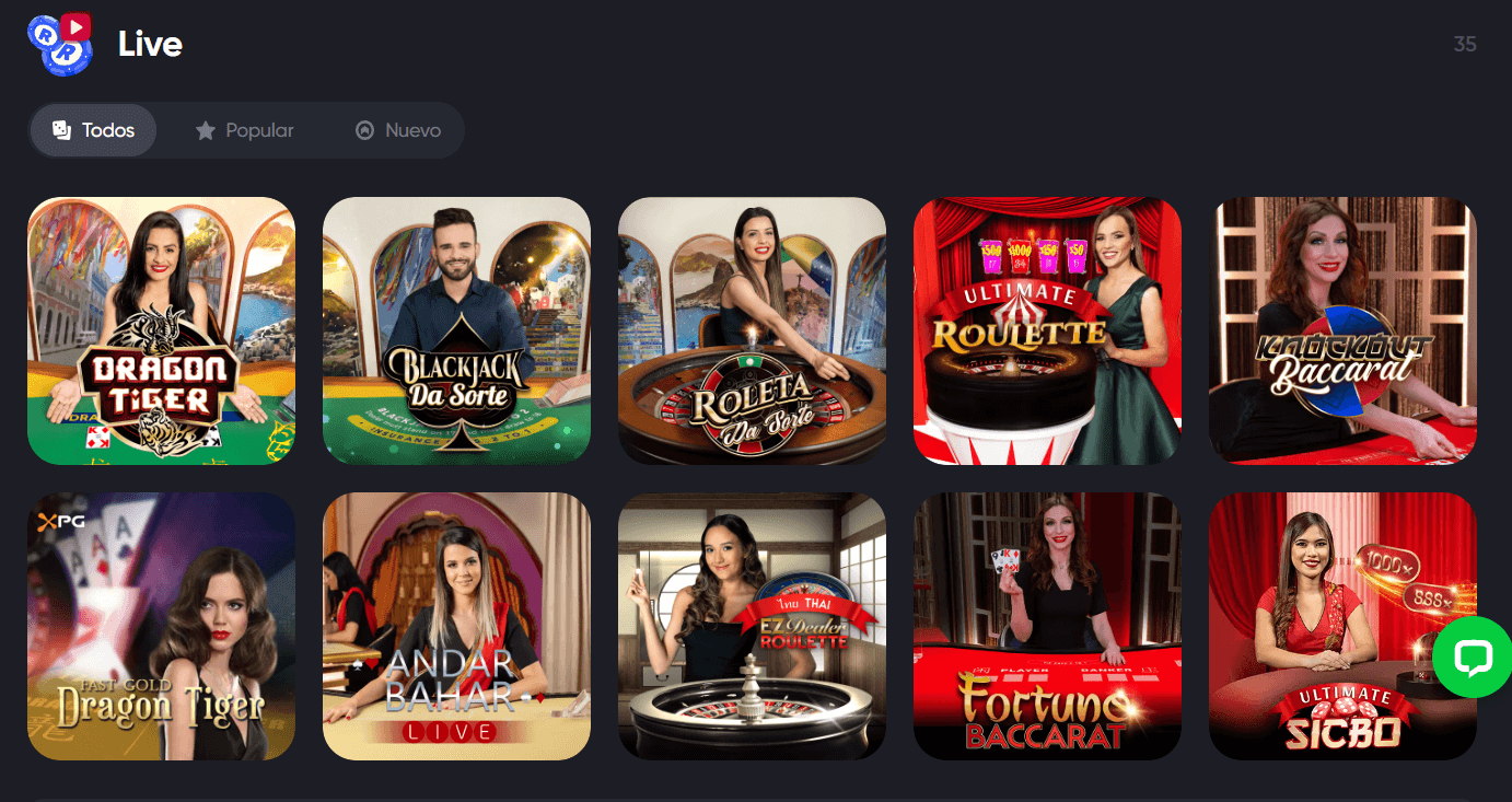 ¿Tiene casino en vivo?