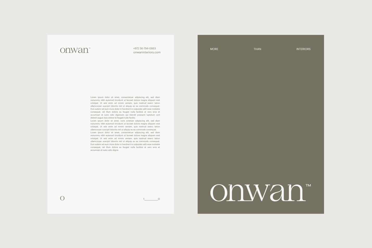 Artifact from the Onwan Interiors: A Branding Journey Rooted in Simplicity and Elegance article on Abduzeedo