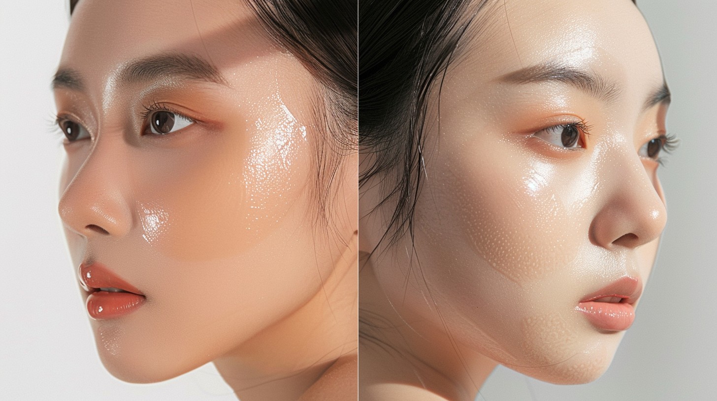 before and after, niacinamide functions, glowing skin, skin strengthening