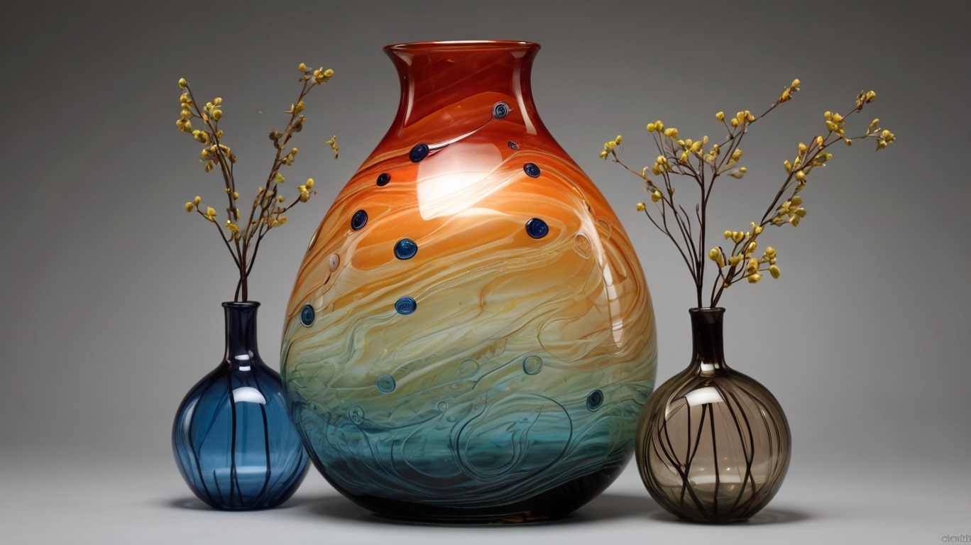 m. stanek handblown glass vase
