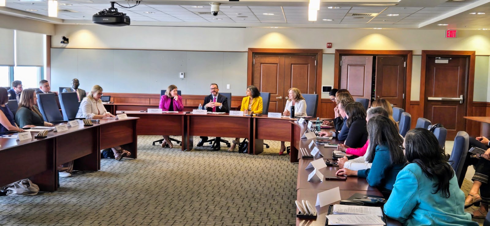 Secretaries from Maryland state agencies speak at the roundtable event.