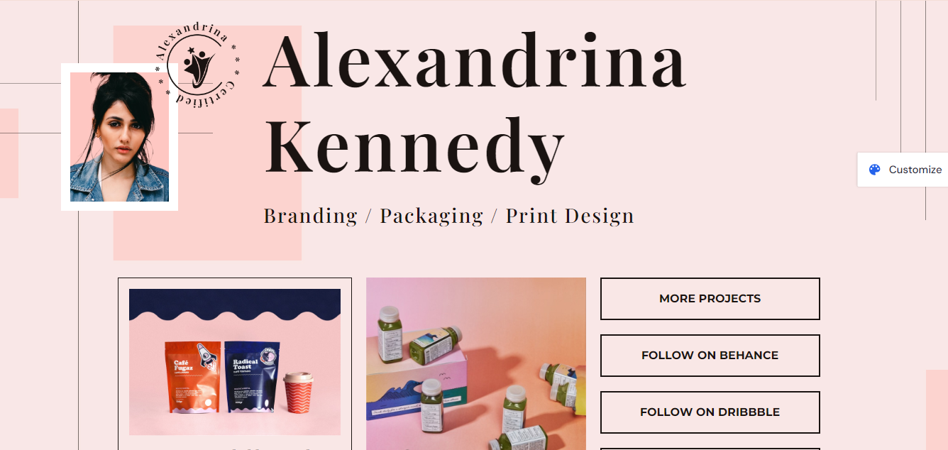 Alexandrina Kennedy blog design template