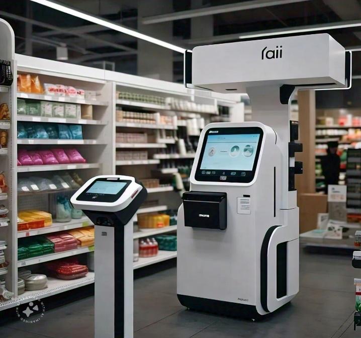 A machine in a store<br />
<br />
Description automatically generated