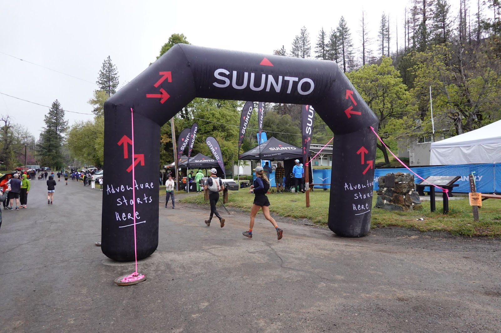 Running into an aid stations along the course.