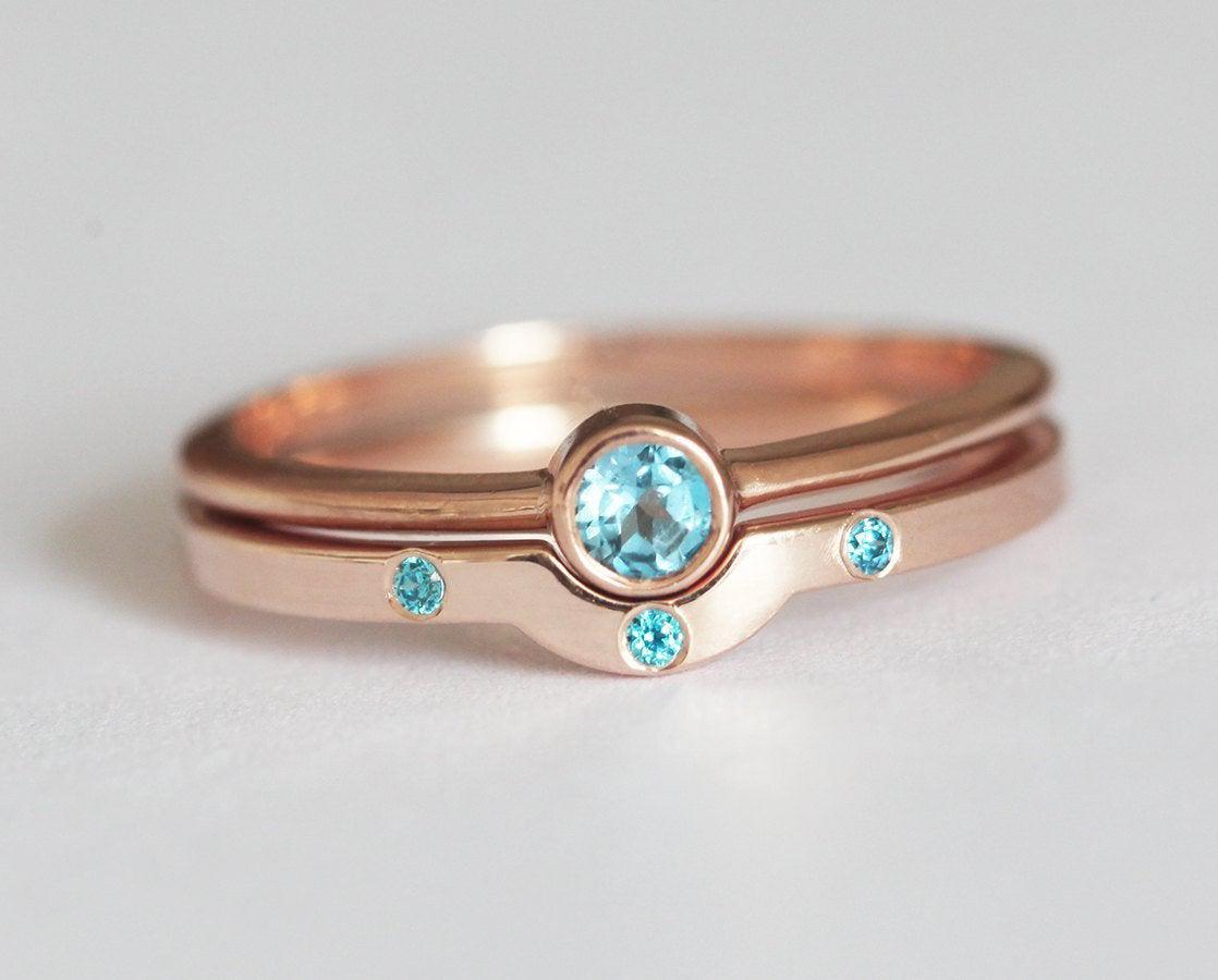 Topaz Wedding Ring Set