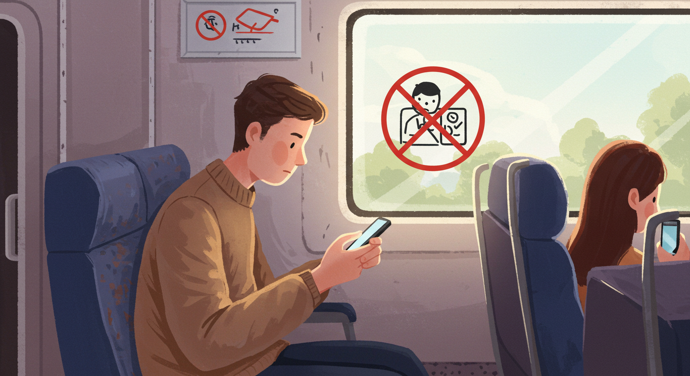電車内での静けさを保つ 