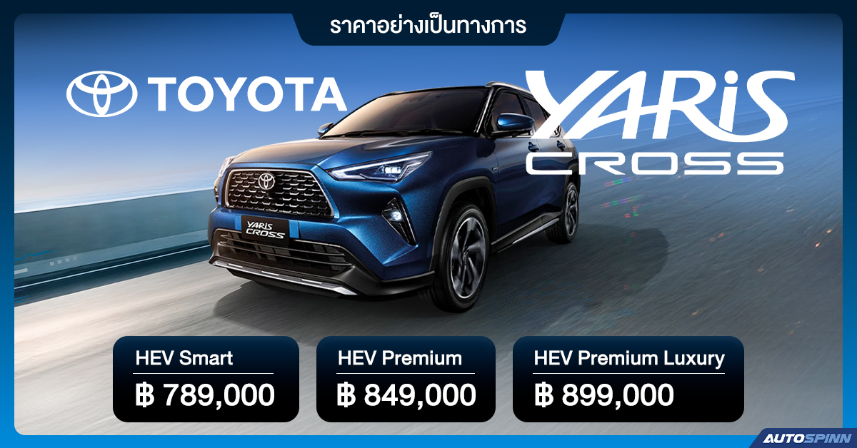 ราคาอย่างเป็นทางการ TOYOTA YARIS CROSS 2025