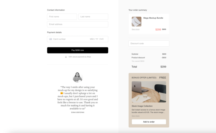 A excellent Shopify checkout page example comes from Rebecca, creating a seamless experience that maximizes conversions.