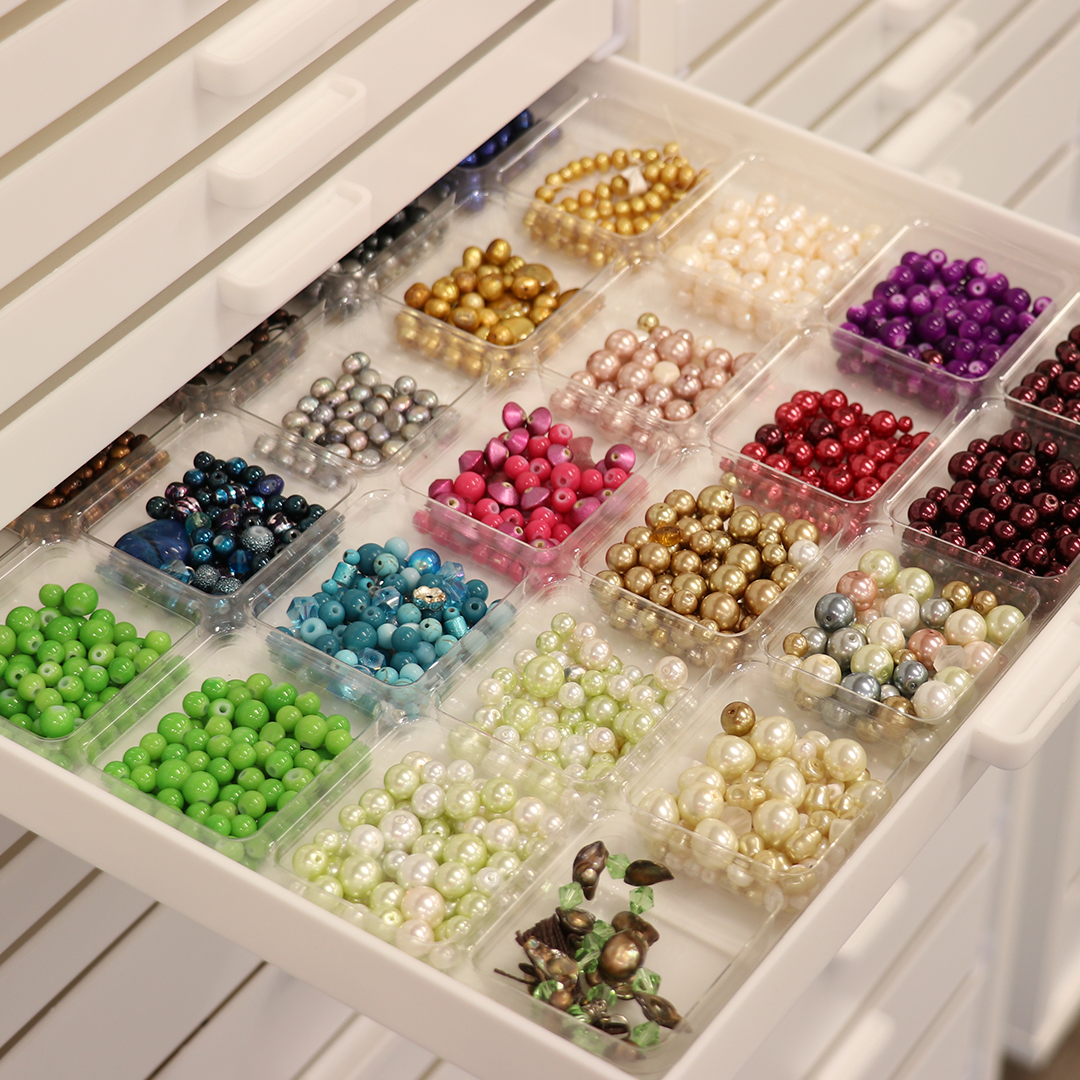 Best Craft Organizer Accessory Tray filled with beads, jewelry materials, and embellishments