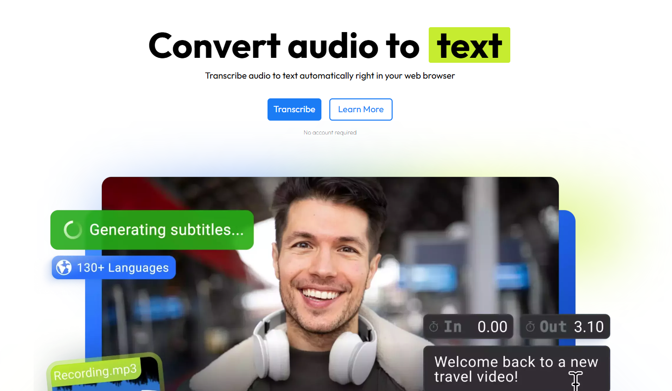 Flixier Online Audio to Text Converter