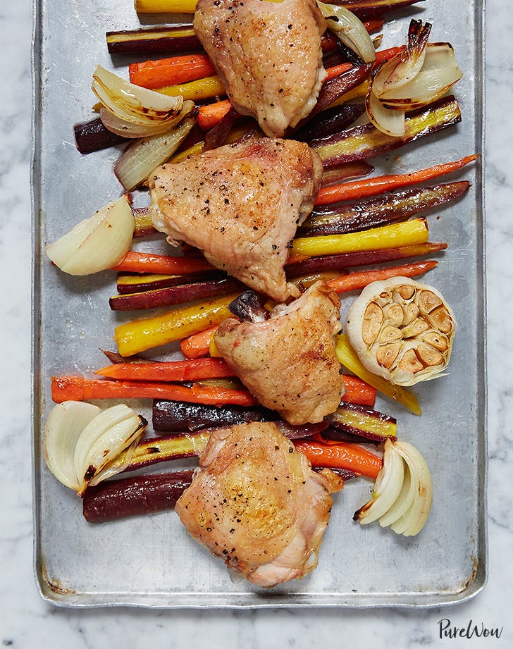 passover recipes: one-pan roasted chicken with carrots