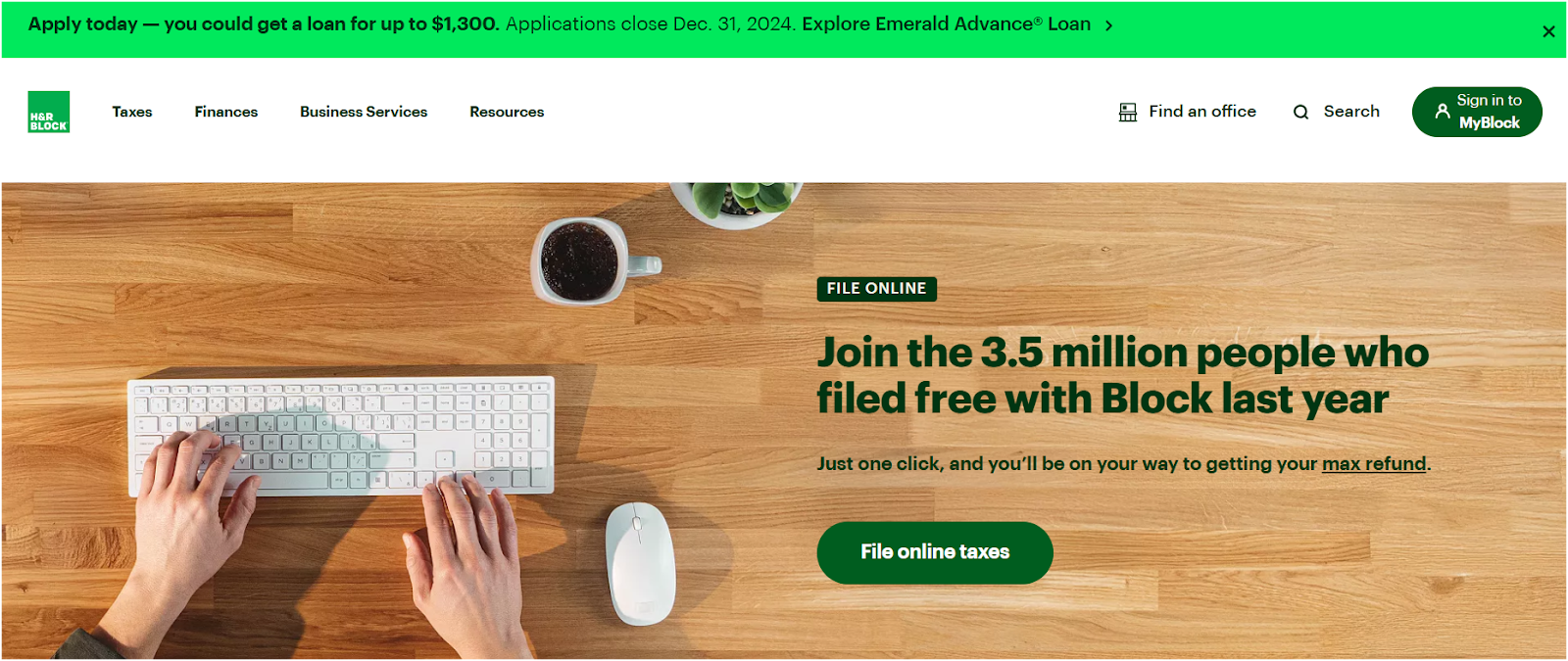 H&R Block Homepage