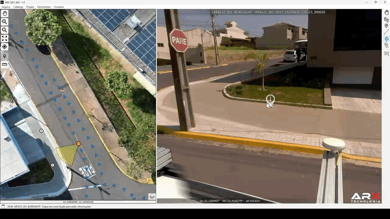 Details of a georeferenced Feature on the ground directly in the image panorama.