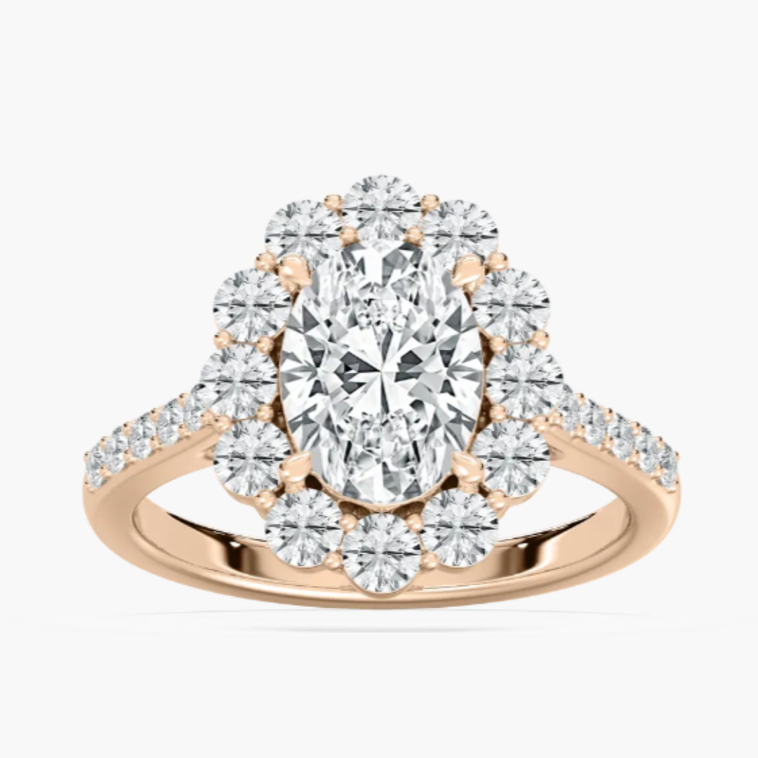 OVal lab-grown diamond engagement ring in gold to make a wedding promise.