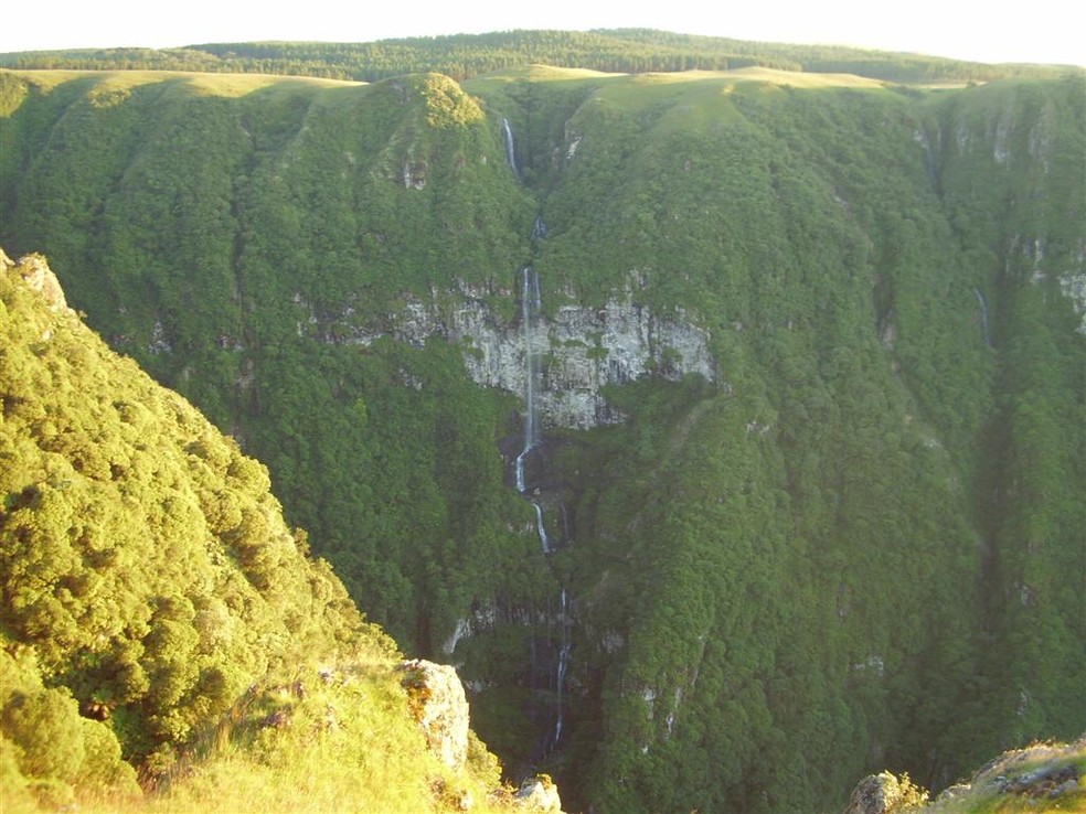 Cachoeira da Boa Vista fica na divisa do RS com SC e  uma das maiores do Brasil  Foto: Divulgao/Projeto Cachoeiras Gigantes